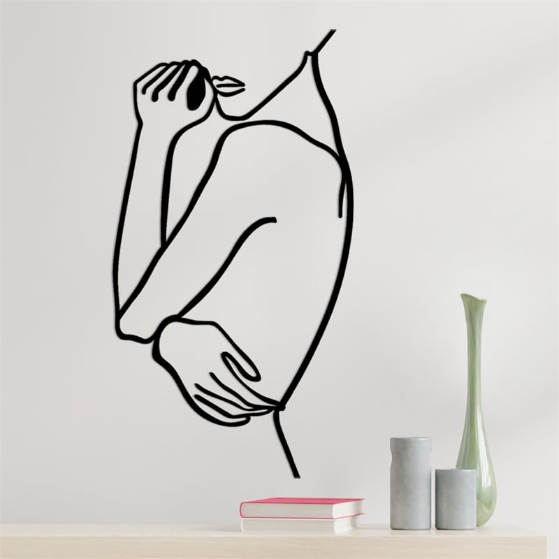 ASIR Wallity Woman 2 Decorative Metal Wall Accessory in Black