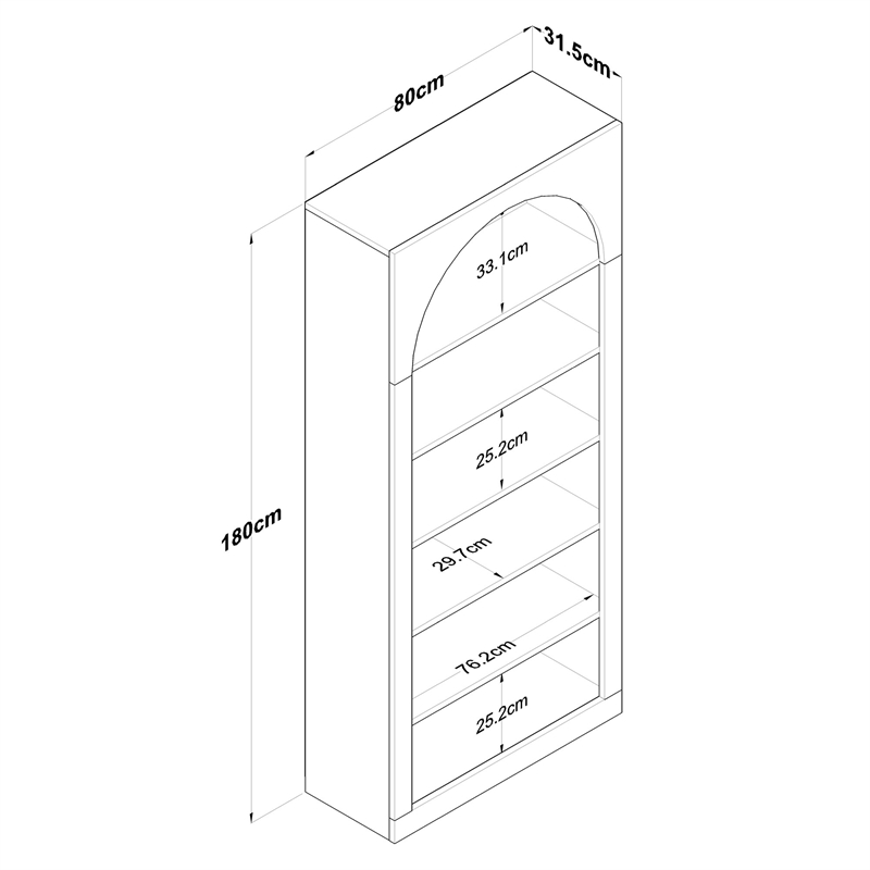 ASIR Hanah Home HC116 - 3142 Bookshelf in White