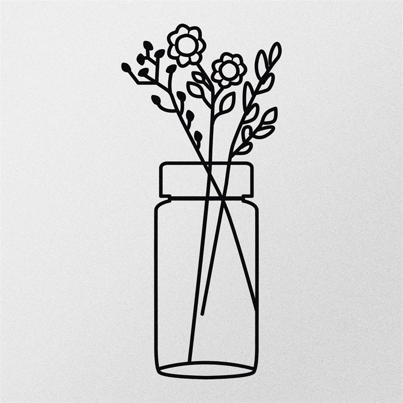 ASIR Wallity Flower 1 Decorative Metal Wall Accessory in Black