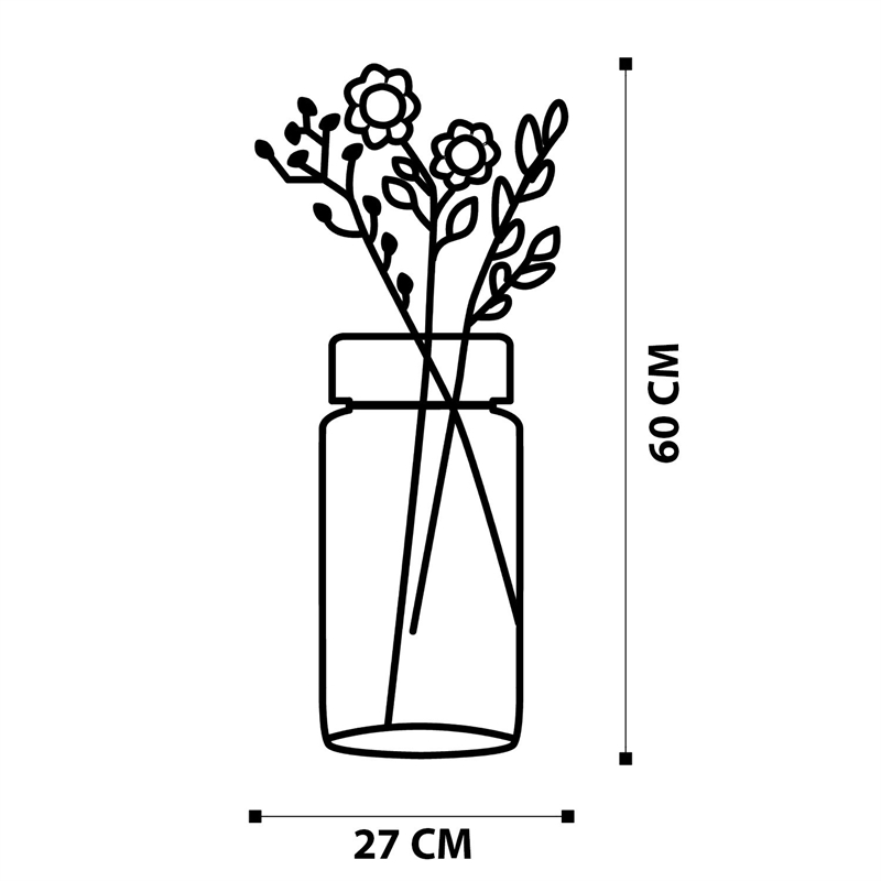 ASIR Wallity Flower 1 Decorative Metal Wall Accessory in Black