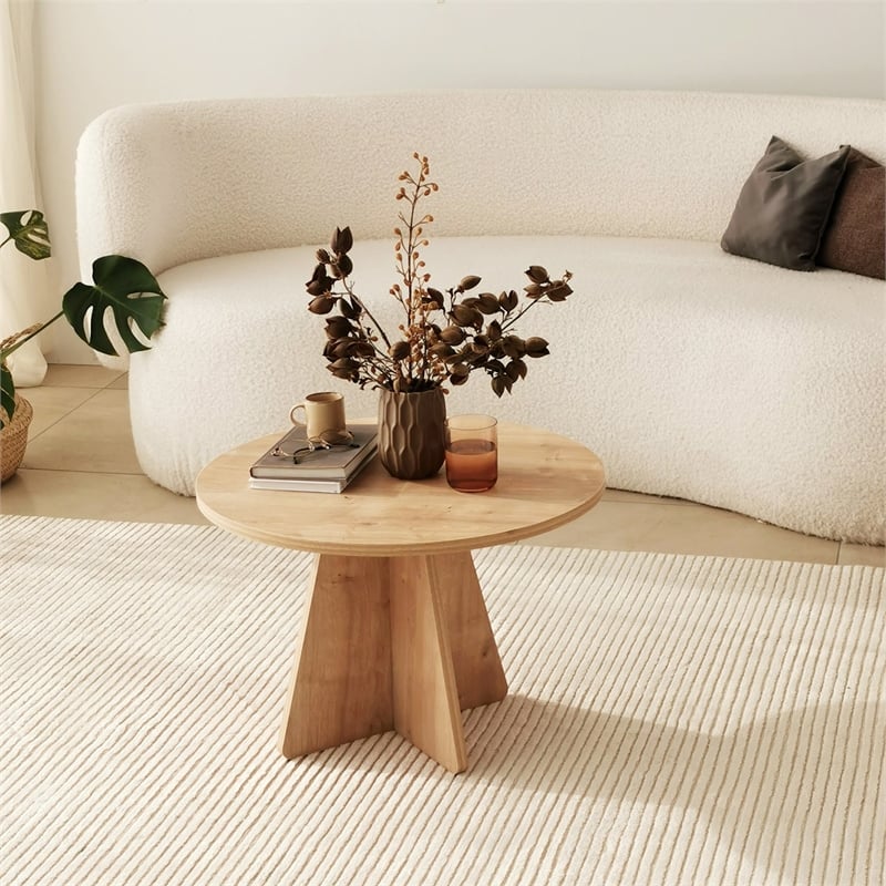 ASIR Hanah Home Mushroom Coffee Table in Sapphire Oak