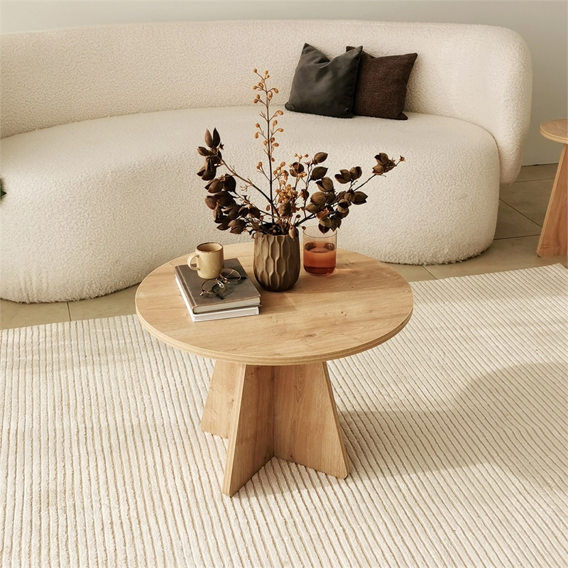 ASIR Hanah Home Mushroom Coffee Table in Sapphire Oak