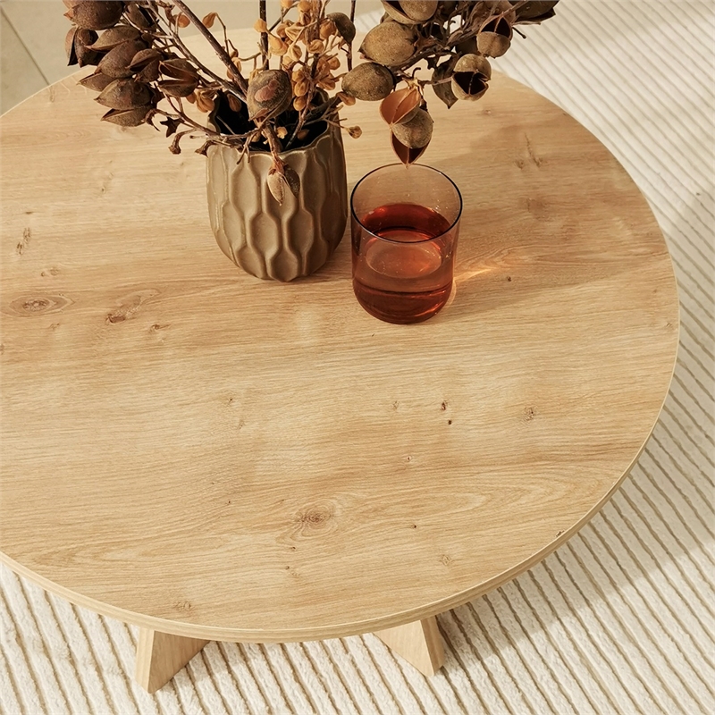 ASIR Hanah Home Mushroom Coffee Table in Sapphire Oak