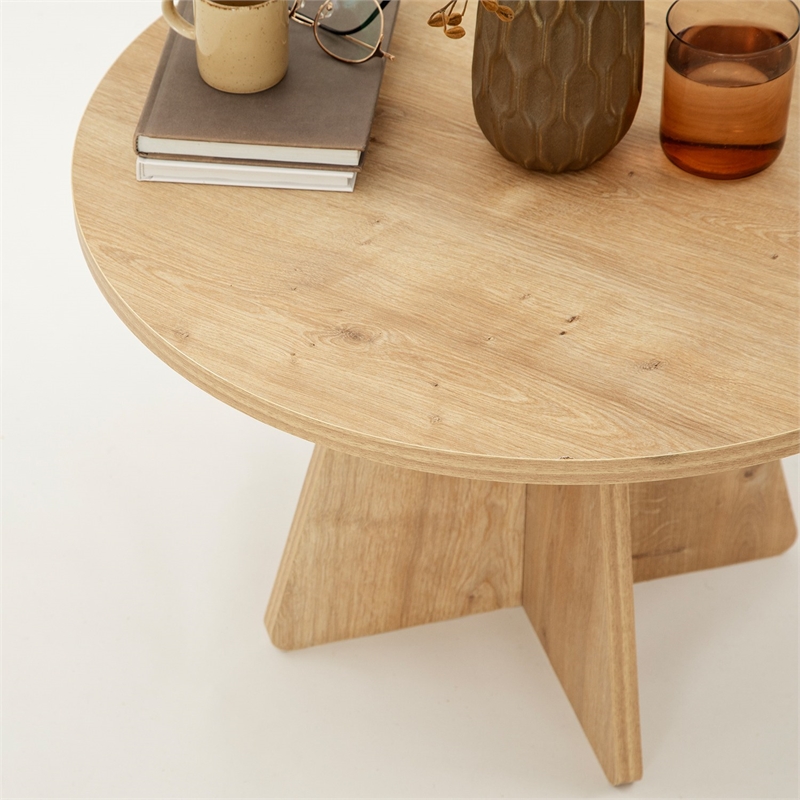 ASIR Hanah Home Mushroom Coffee Table in Sapphire Oak