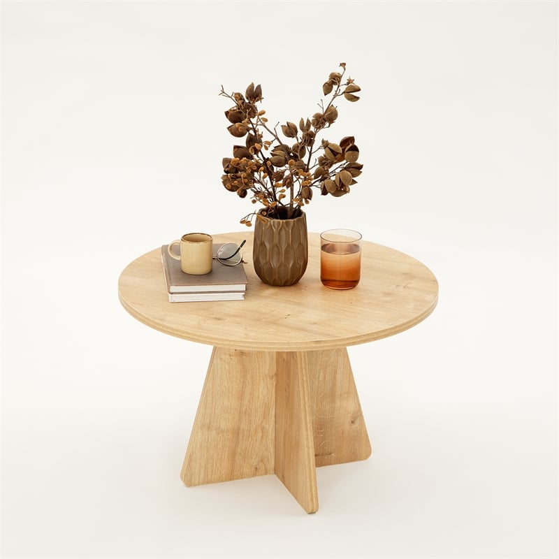 ASIR Hanah Home Mushroom Coffee Table in Sapphire Oak