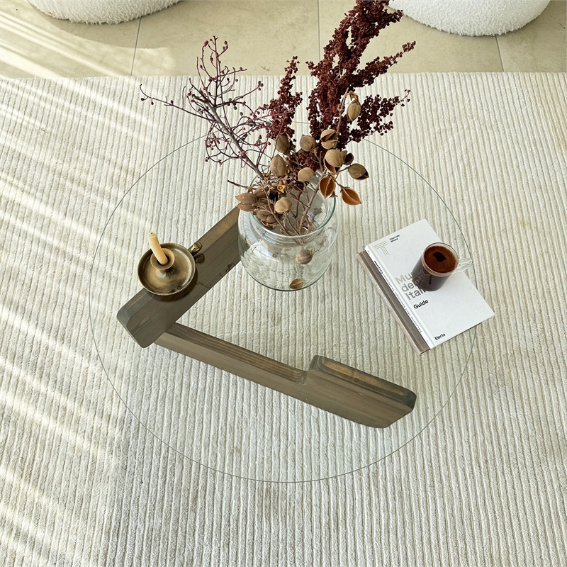 ASIR Hanah Home Mia Coffee Table in Transparent Walnut