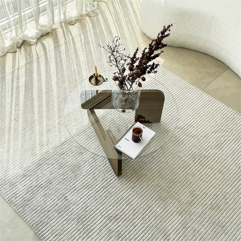 ASIR Hanah Home Mia Coffee Table in Transparent Walnut
