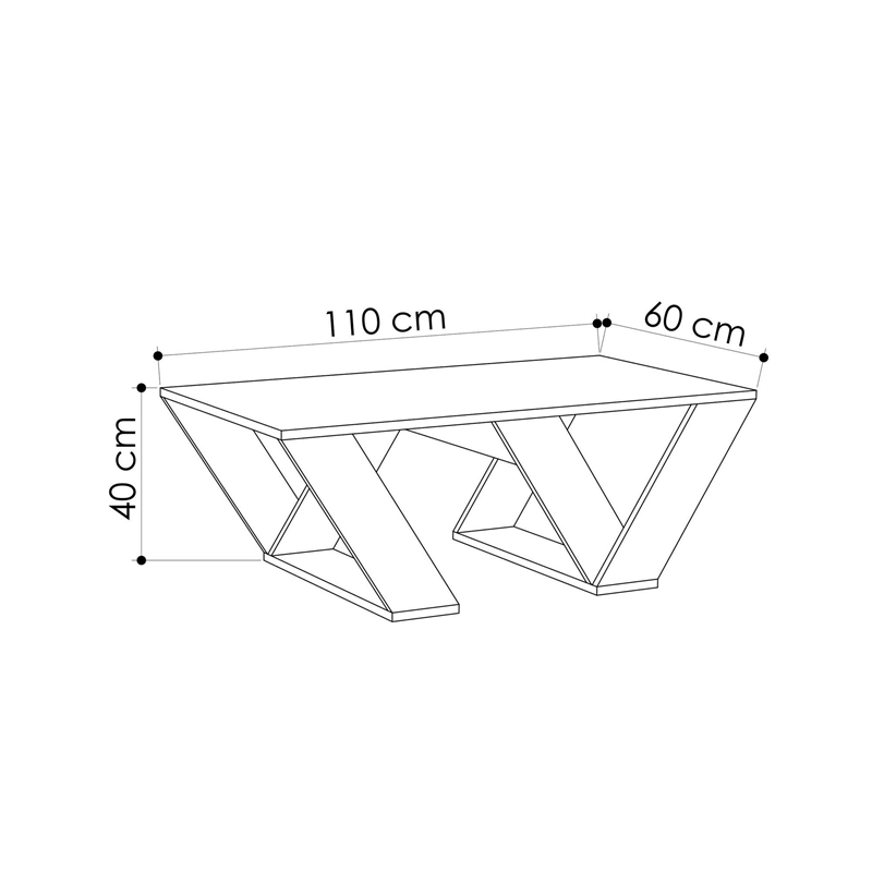 ASIR Hanah Home Pipra Coffee Table in White