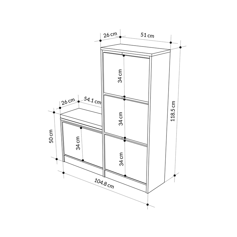 ASIR Hanah Home Dude Shoe Cabinet in Hitit