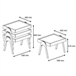 ASIR Hanah Home Roma Nesting Table in Walnut (3 Pieces)