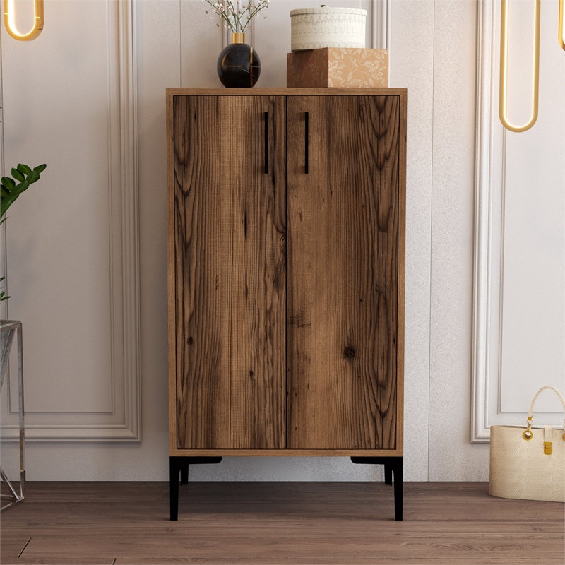 ASIR Hanah Home Prag Shoe Cabinet in Walnut