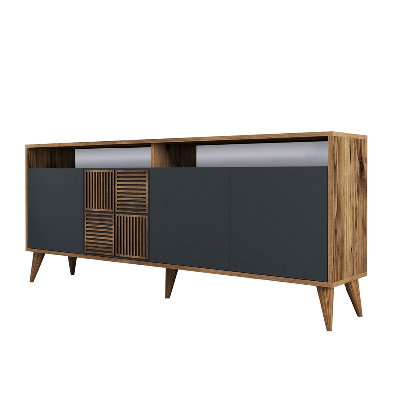 ASIR Hanah Home Milan Console in Walnut and Anthracite