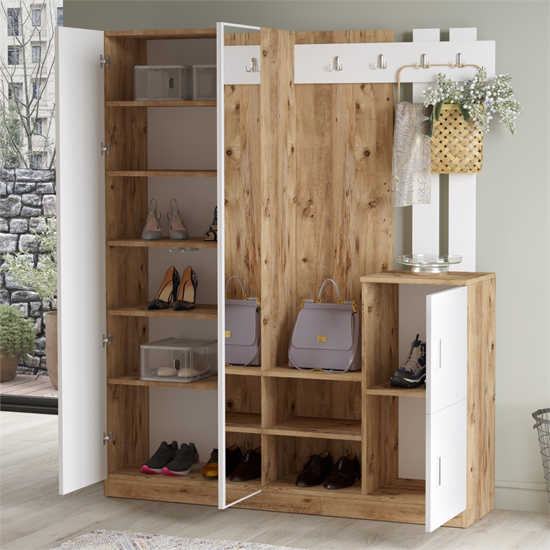 ASIR Hanah Home Dd8-Aw Hall Stand in Pine