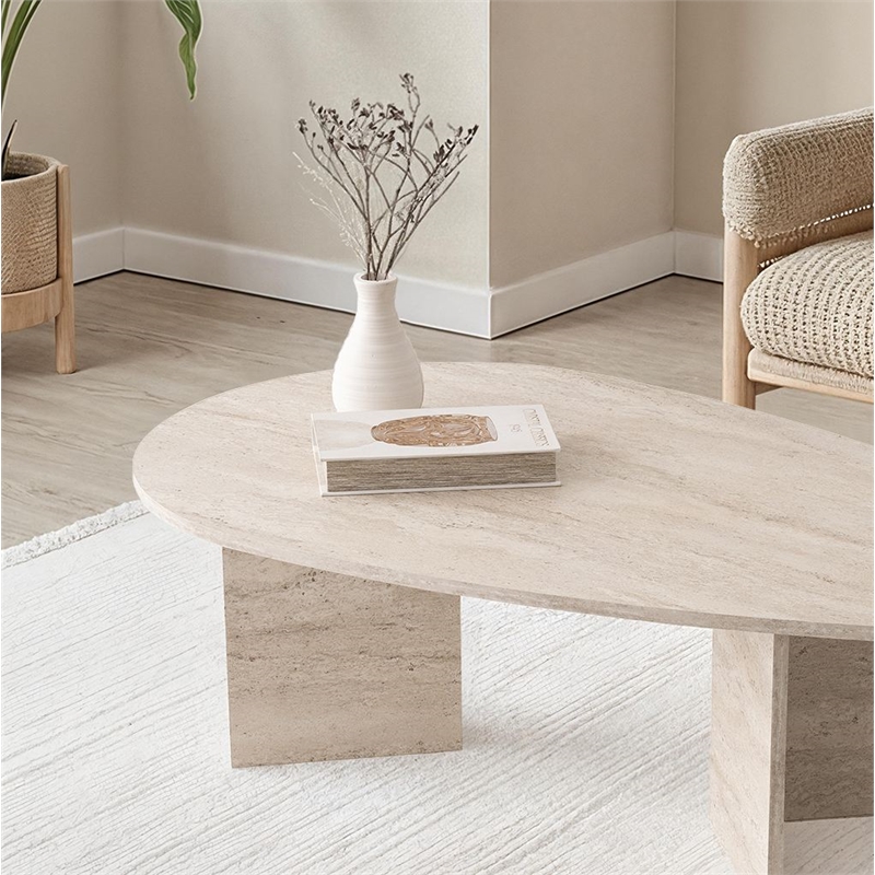 ASIR Hanah Home Flap 9542 Coffee Table in Beige