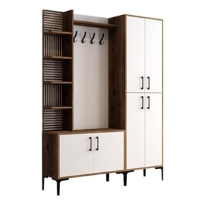 ASIR Hanah Home Viyana DA Hall Stand in Walnut and White
