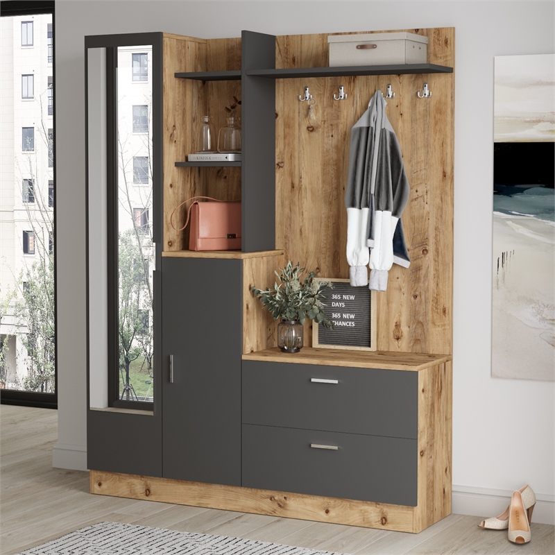 ASIR Hanah Home Dd5-Aa Hall Stand in Pine