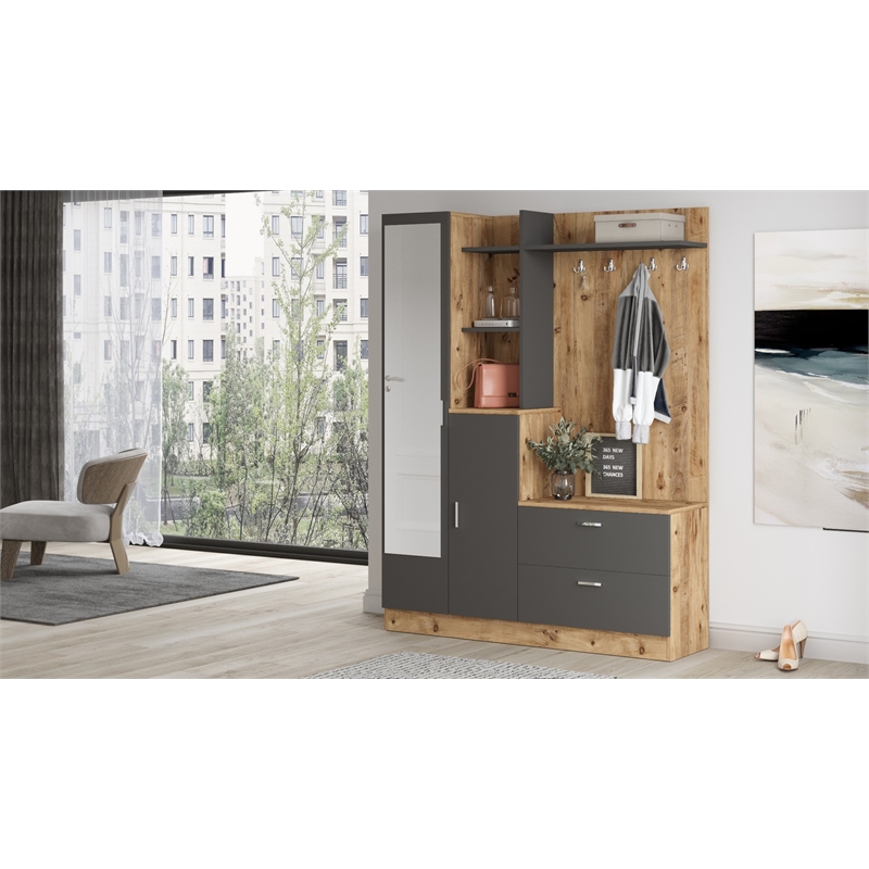 ASIR Hanah Home Dd5-Aa Hall Stand in Pine