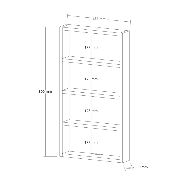 ASIR Hanah Home Quatro Wall Shelf in Walnut