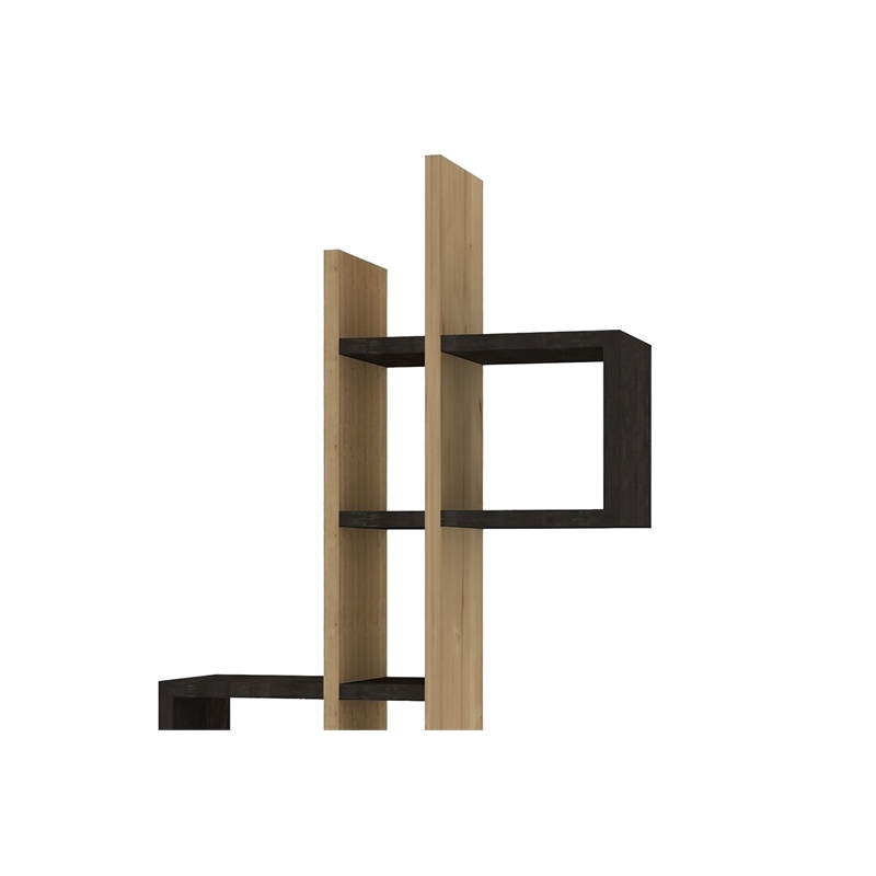 ASIR Hanah Home Emse Wall Shelf in Sapphire Oak and Anthracite