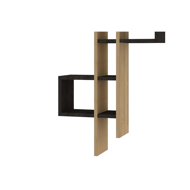 ASIR Hanah Home Emse Wall Shelf in Sapphire Oak and Anthracite