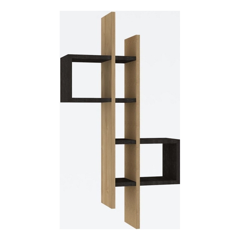 ASIR Hanah Home Emse Wall Shelf in Sapphire Oak and Anthracite