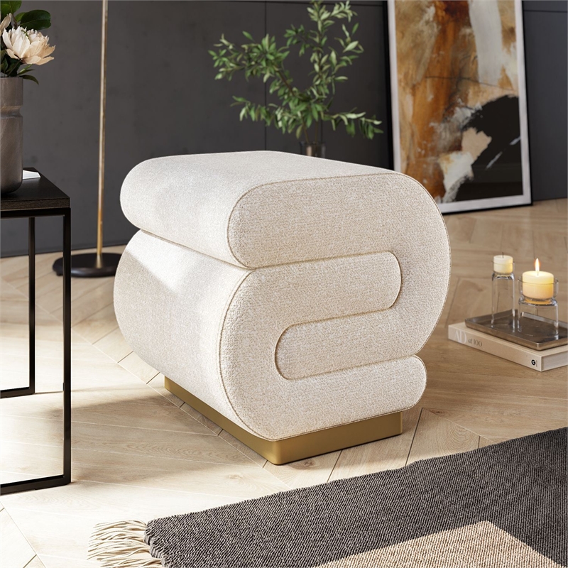 ASIR Atelier Del Sofa Sally Pouffe in Cream