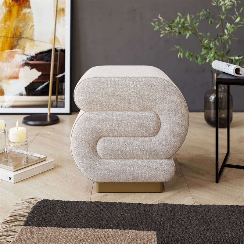 ASIR Atelier Del Sofa Sally Pouffe in Cream