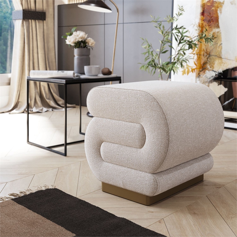 ASIR Atelier Del Sofa Sally Pouffe in Cream