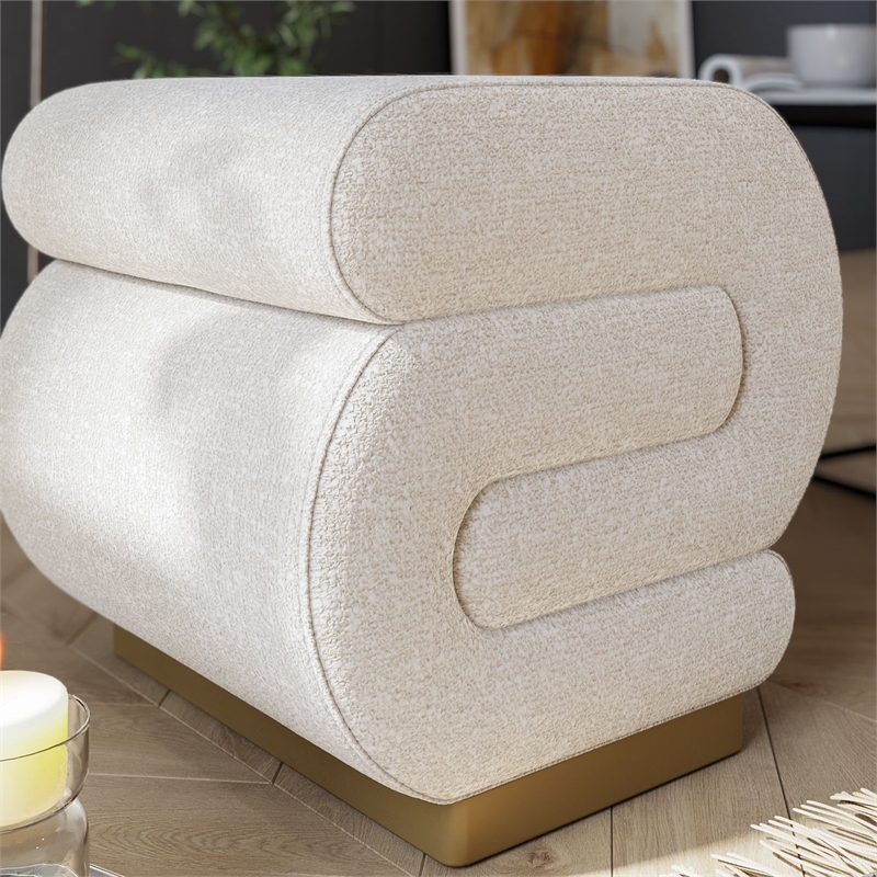 ASIR Atelier Del Sofa Sally Pouffe in Cream