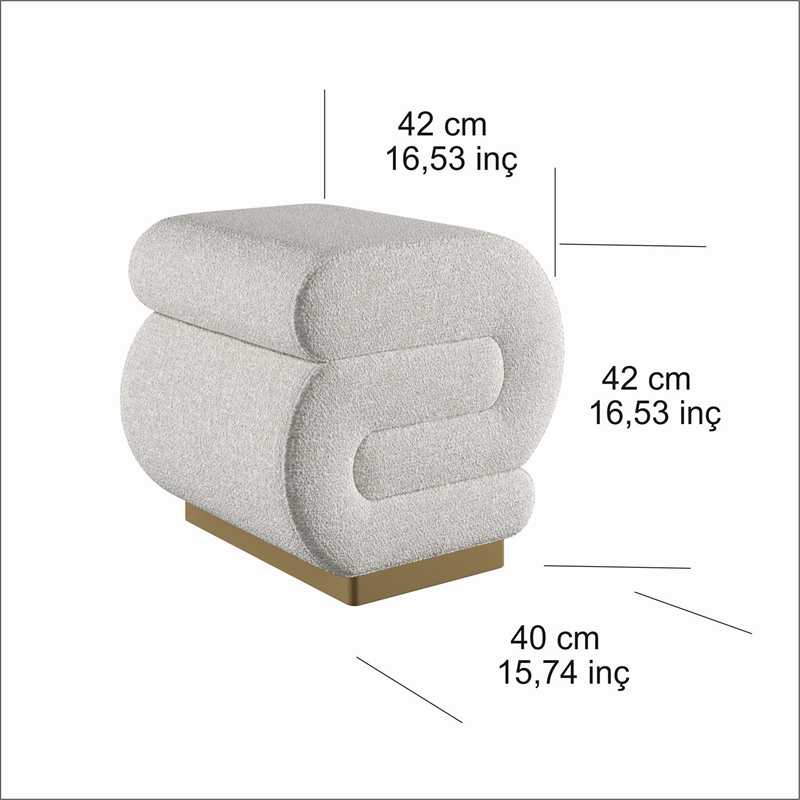 ASIR Atelier Del Sofa Sally Pouffe in Cream