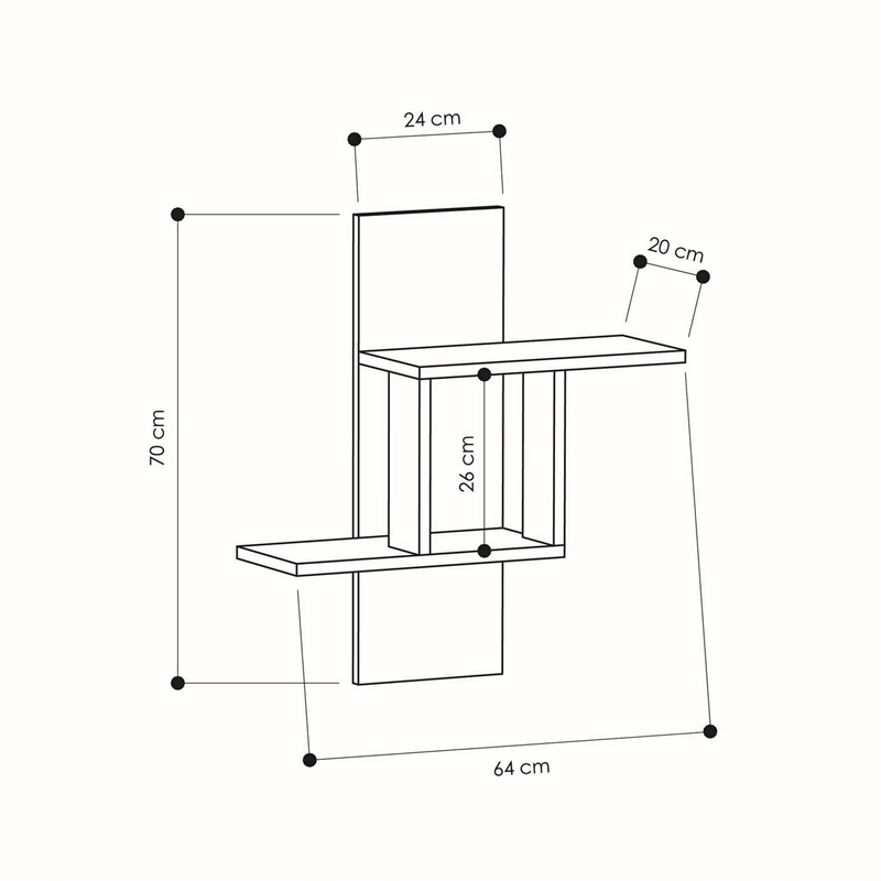 ASIR Hanah Home Mill Wall Shelf in White