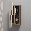 ASIR Hanah Home Rose Wall Shelf in Walnut and Cream