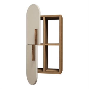 ASIR Hanah Home Rose Wall Shelf in Walnut and Cream