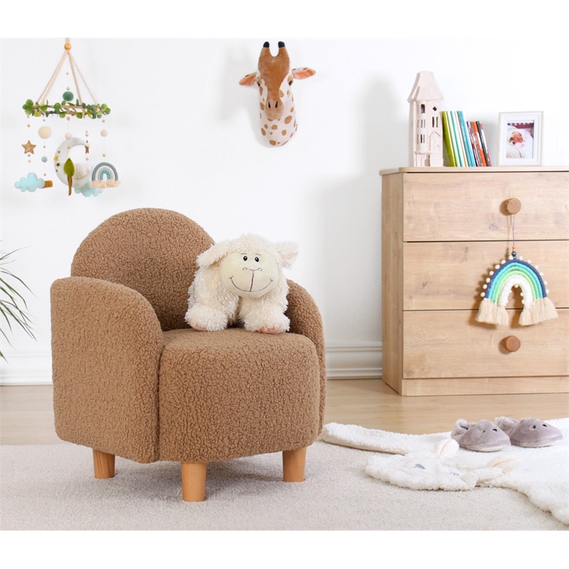 ASIR Atelier Del Sofa Moylo Kid's Wing Chair in Coffee