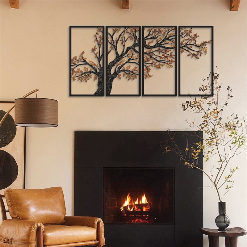 ASIR Wallity Autumn Vibes APT740 L Decorative Wall Accessory in Black (Set of 4)