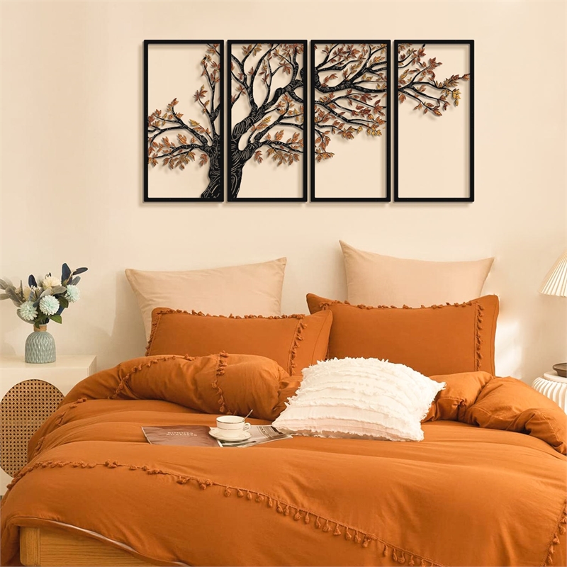 ASIR Wallity Autumn Vibes APT740 L Decorative Wall Accessory in Black (Set of 4)