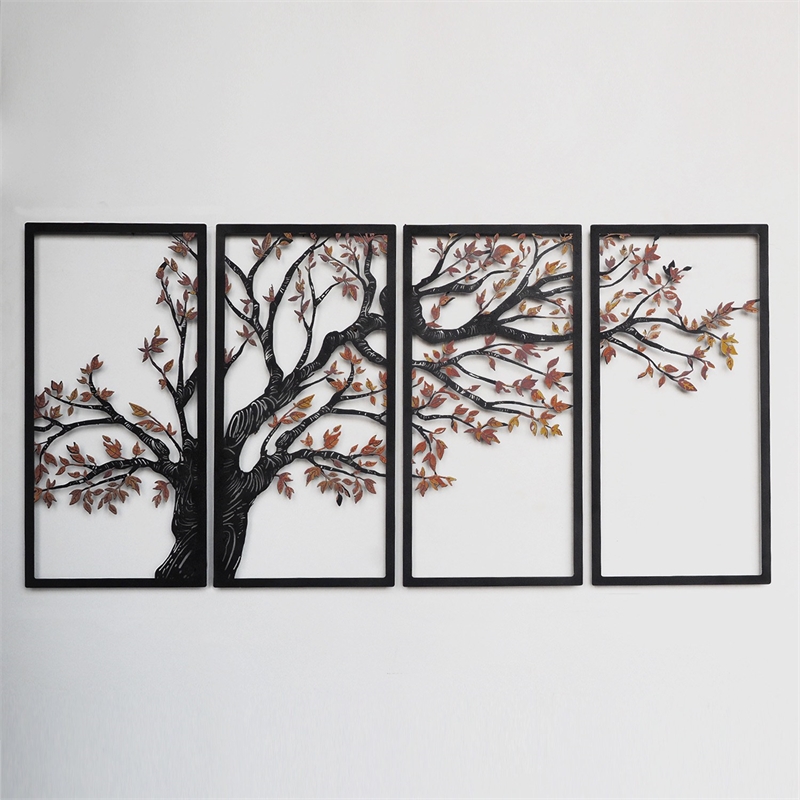 ASIR Wallity Autumn Vibes APT740 L Decorative Wall Accessory in Black (Set of 4)