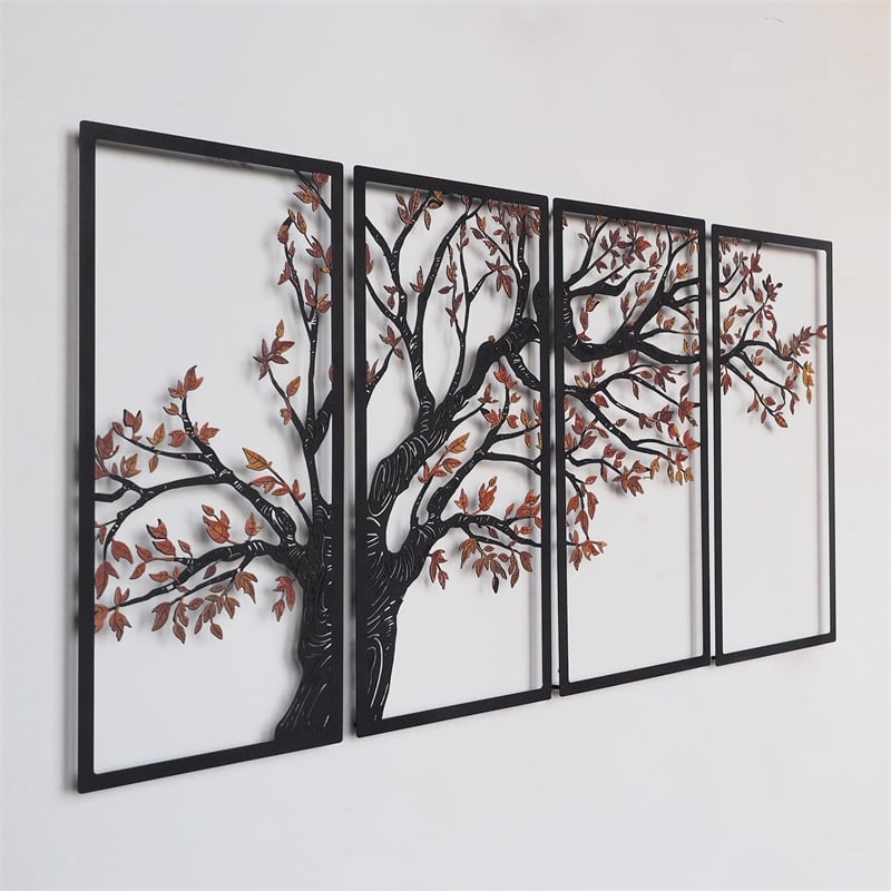 ASIR Wallity Autumn Vibes APT740 L Decorative Wall Accessory in Black (Set of 4)