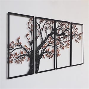 ASIR Wallity Autumn Vibes APT740 L Decorative Wall Accessory in Black (Set of 4)