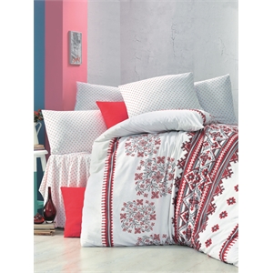 ASIR L'essential Maison Mira White Red Black King Quilt Cover Set