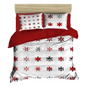 ASIR L'essential Maison 428 Red White Green Super King Quilt Cover Set