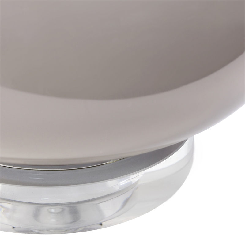 Isabela Glossy Glass Round Table Lamp in Gray