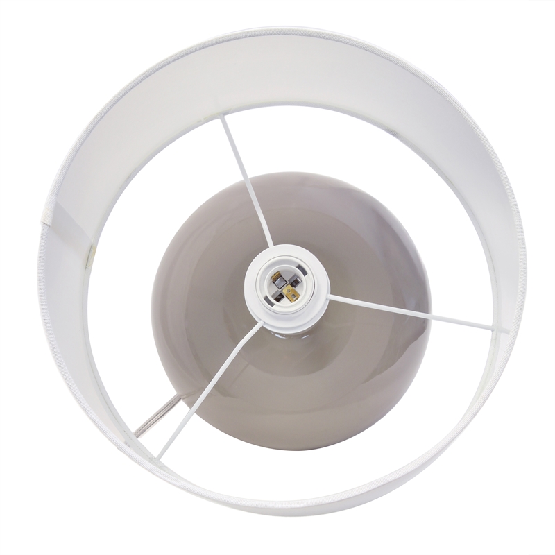 Isabela Glossy Glass Round Table Lamp in Gray