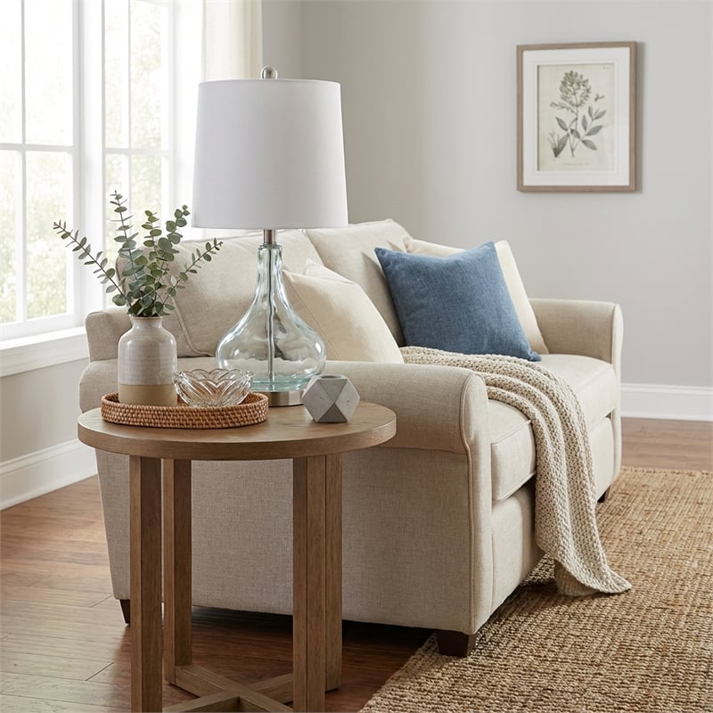 Sophia Rippled Glass Table Lamp in Teal