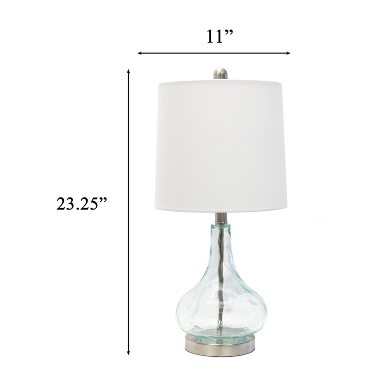 Sophia Rippled Glass Table Lamp in Teal