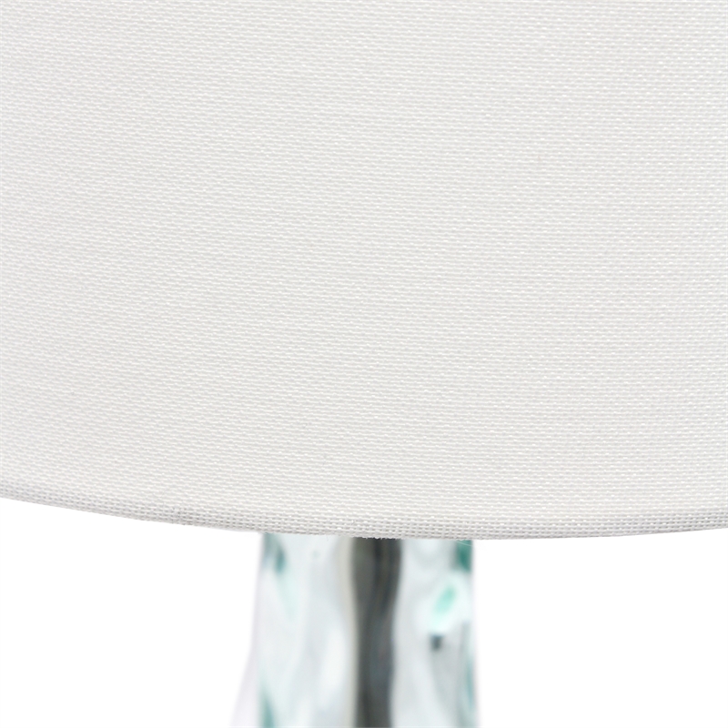 Sophia Rippled Glass Table Lamp in Teal