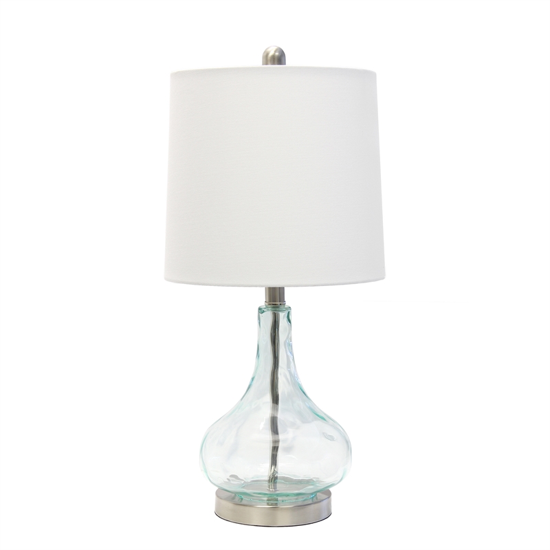 Sophia Rippled Glass Table Lamp in Teal