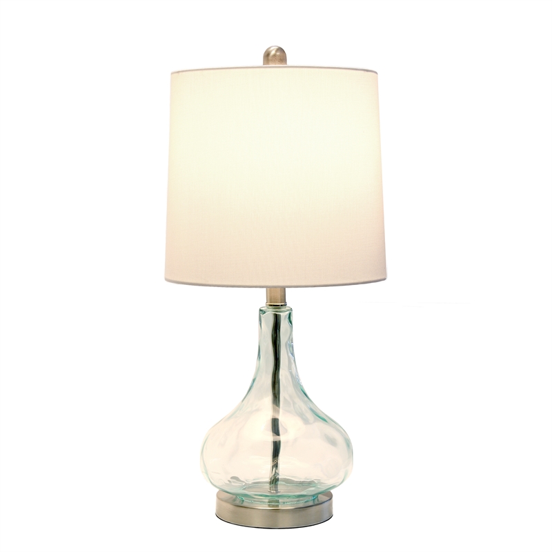Sophia Rippled Glass Table Lamp in Teal