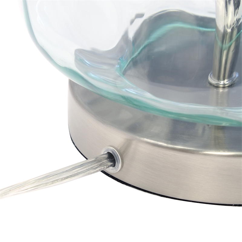 Sophia Rippled Glass Table Lamp in Teal