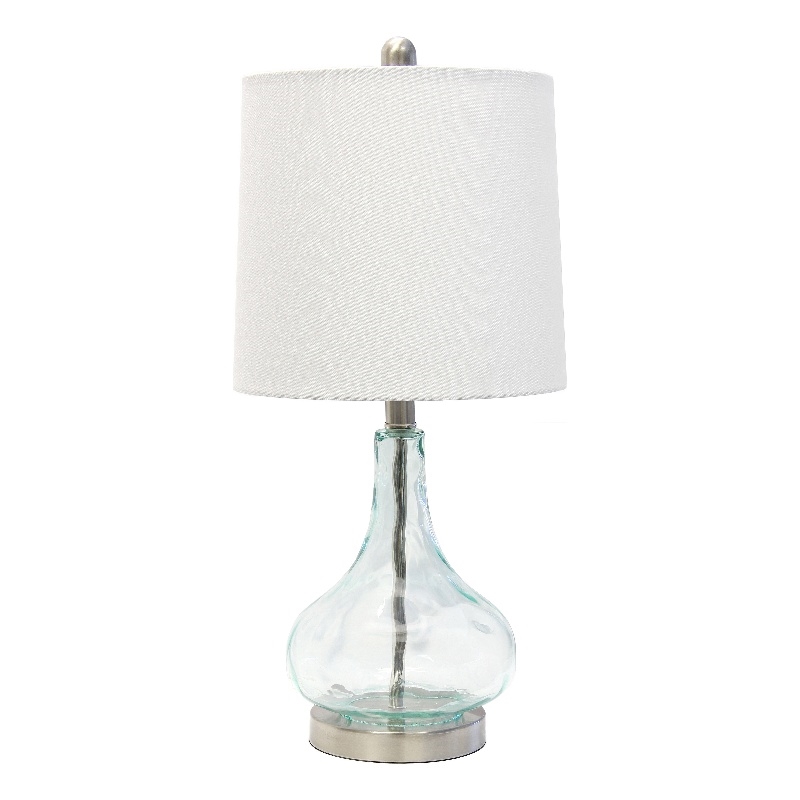 Sophia Rippled Glass Table Lamp in Teal